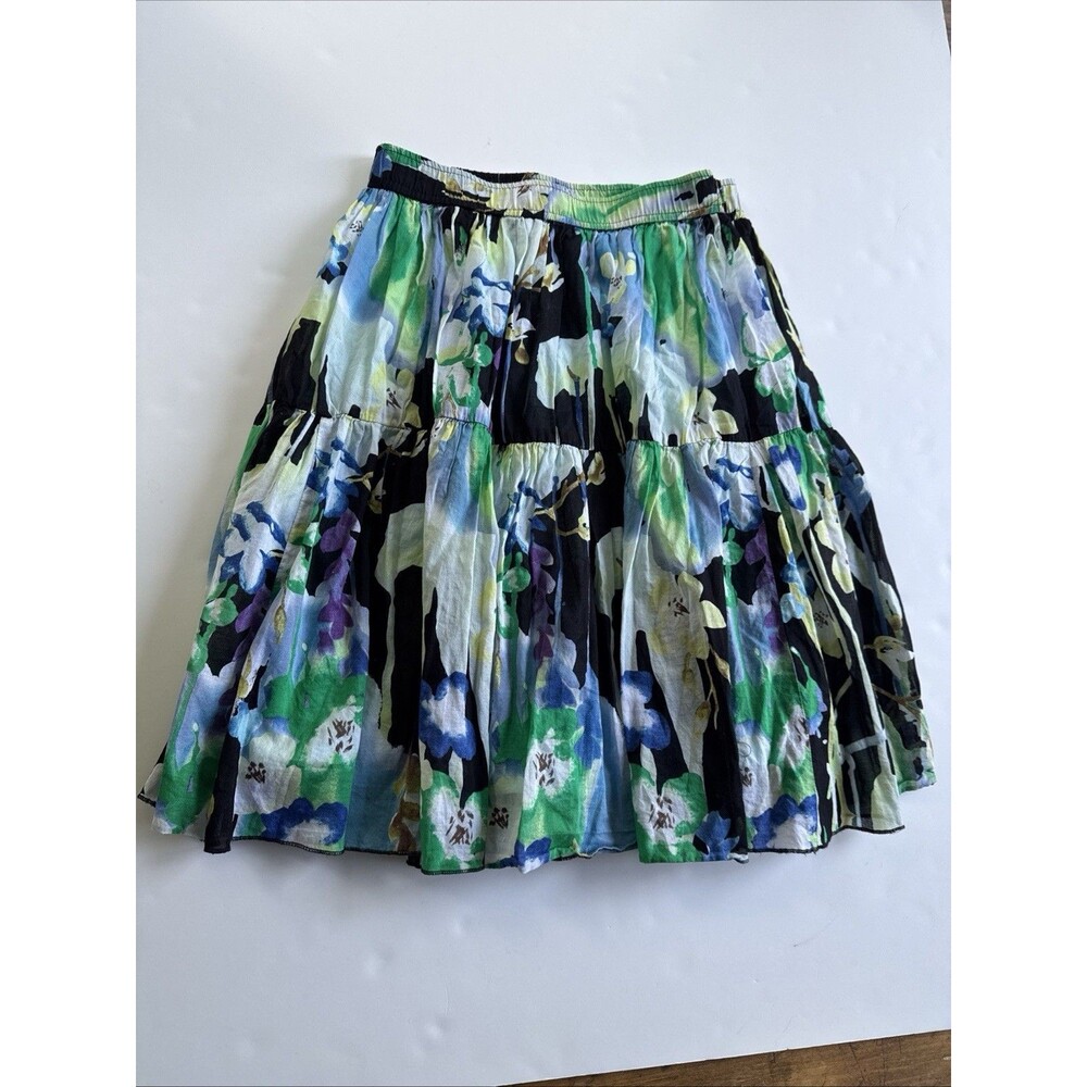 Old Navy Floral Tiered Lined 100% Cotton Skirt Lined XS Whimsy Milkmaid Fairy